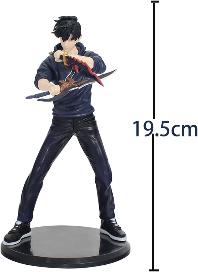 Sung Jin Woo Figure Standing Battle Pose Anime Figures Statue Sung Jin Woo Action Figure with Igris Figurine Desktop Decoration Collections