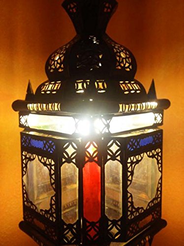 Orientalische Lampe Pendelleuchte Bunt Ayam 70cm E27 Lampenfassung | Marokkanische Design Hängeleuchte Leuchte aus… – Bild 7