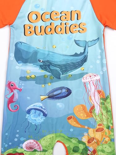 Image of KiddoPanti Boys & Girls Half Sleeve Mid Thigh Length Swim Suit