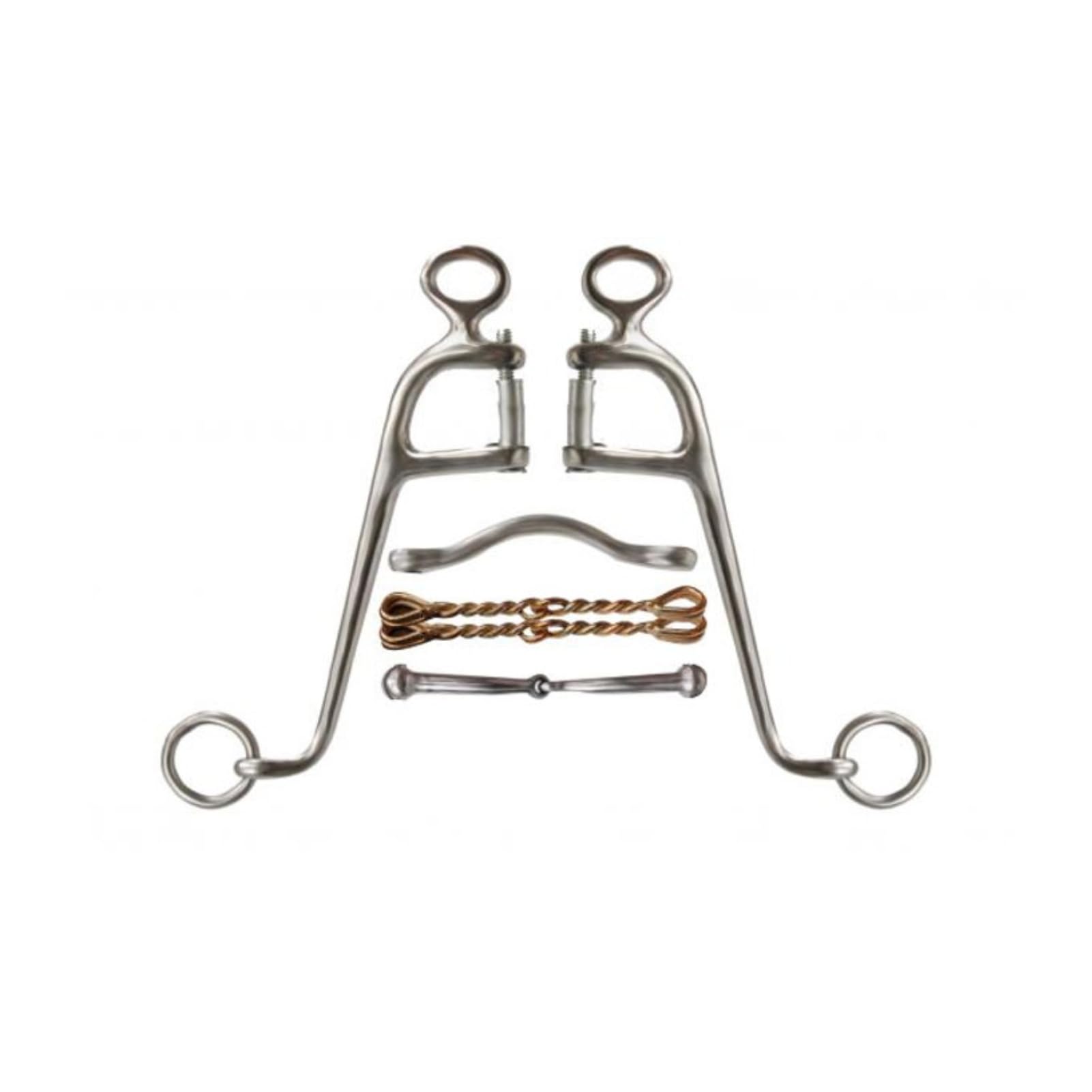 Showman Broca de acero inoxidable para caballo con mejillas de 8 pulgadas