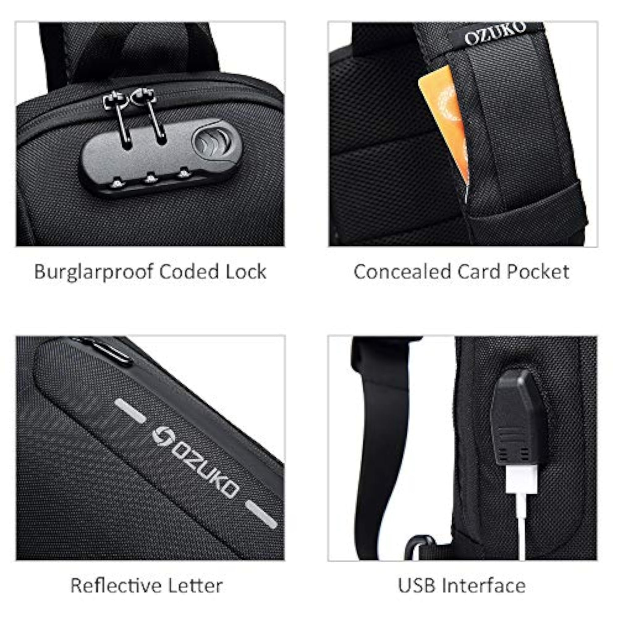 Men Outdoor Shoulder Bag Water-Resistant Chest Pack