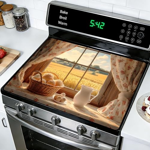 Image of Versatile Stove Guard Mat for Electric Stoves - All-in-One Heat-Resistant Protector Mat, Non-Slip Kitchen Counter Mat 28''x20''