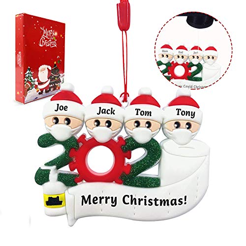 MOARON Personalized Name Christmas Ornament Kit, 2020 Quarantine Survivor Family Customized Christmas Decorating Kit Creative DIY Gift for Family with Exquisite Packaging (Customize Family of 4) - Thumbnail 5