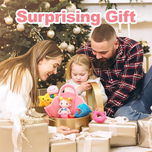 OUOZZZ Sirena Juguete para Bebé, 6 en 1 Juguetes de Peluche de Sirena, Muñeca de Sirena Juego de Juguetes de Peluche Suave con Sonidos - Regalo de Cumpleaños para Niñas 1 2 3 Años - imagen 7