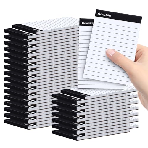 Image of Oleitodh 3x5 Notepads - 48 Pack White Memo Pads Small Writing Pads with Perforated Lined Pages, Mini Note Pads 30 Sheets per Lined Note Pads 3x5, Pocket Notepads for Office School Home Supplies
