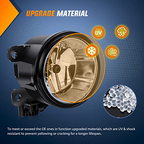 Nilight Fog Lights Assembly Compatible with 2013 2014 2015 2016 2017 2018 2019 2020 Honda City CRV CRZ Civic Crosstour Ram Promaster Jeep Cherokee Compass Acura TSX ILX RDX Chrysler - Image 5