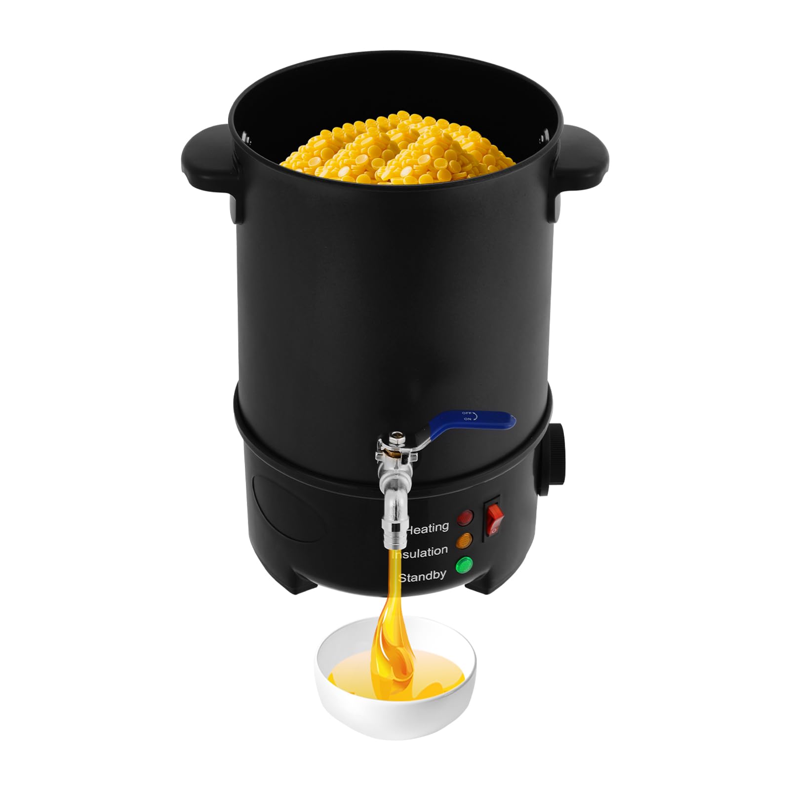 DWIKRYT Crisol eléctrico de cera de 6 l, 220-240 V, acero inoxidable, para hacer velas, 50-100 °C, con cuchara para salones de belleza, empresas artesanales