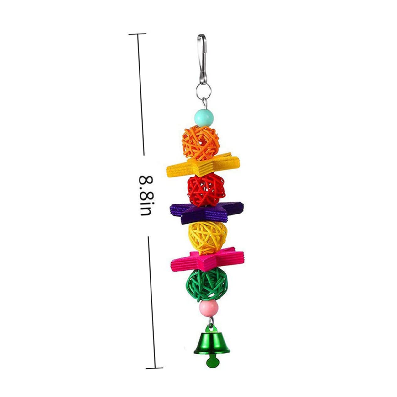 FRCOLOR Columpio de juguete para animales, 21 piezas, columpio de madera, suministros para loro, columpio, juguetes para jaulas de pájaros, juguetes para mascotas, ajuste giratorio de madera de bambú