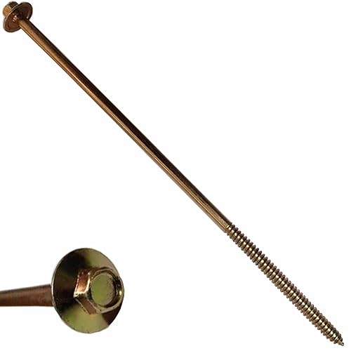 BRAUNY BOY - Tornillo de madera de construcción extra largo con retraso estructural de alta resistencia #12 x 14 pulgadas, revestimiento de zinc