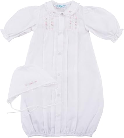 Amazon.com: Feltman Brothers White/Pink Floral Take Me Home Gown ...