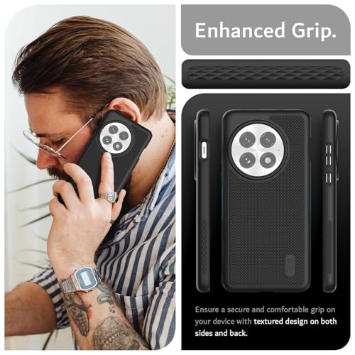 Image of TUDIA [MergeGrip Designed for OnePlus 13 Back Cover 5G (2025) - [Military Grade Drop Tested] Dual Layer Shockproof Slim Heavy Duty Tough Phone Case - Black