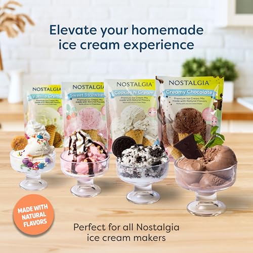 Image of Nostalgia Electric Ice Cream Maker With 6 Qt Capacity - Old Fashioned Ice Cream Machine Makes Frozen Yogurt or Gelato in Minutes- Vintage Wooden Style Ice Cream Maker with Aluminum Canister