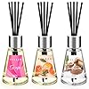 Reed diffuser of 3 pack escapecitrussandalwood scented diffuser with 15 fiber sticks home fragrance oil diffuser air freshener for bathroom bedroom each 17fl oz total 51oz  urban country home decor