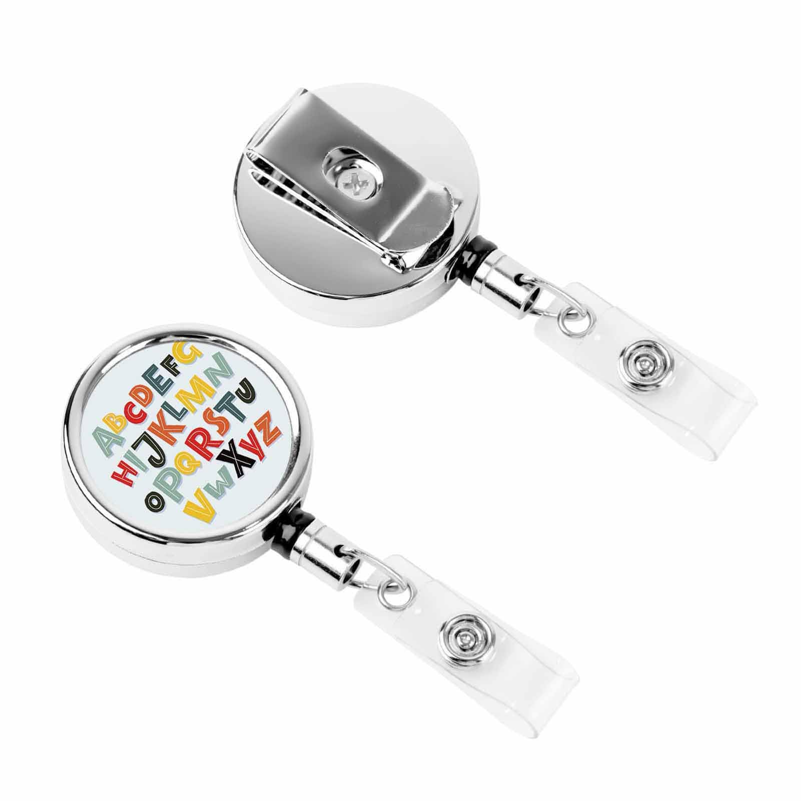 Badge Reel Retractable Cute ID Card Badge Holder with Sturdy Alligator Clip Name Nurse Decorative Badge Reel Clip on Card Holders (3 Pack Abstract