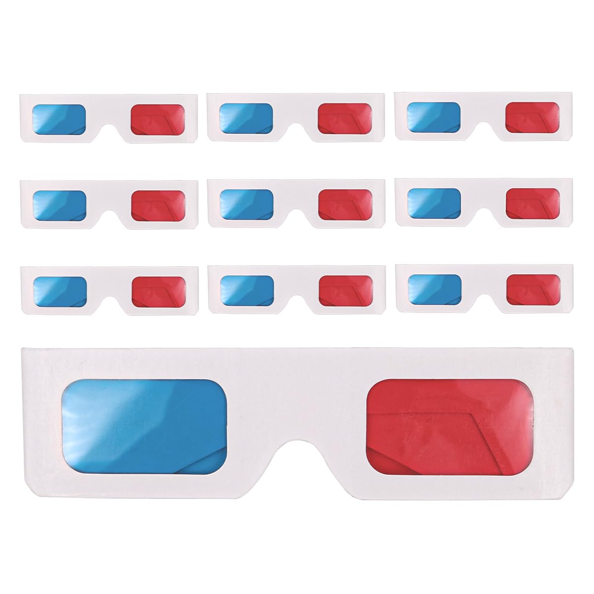 10Pcs Occhiali di Carta 3D per Film Carta Anaglifica Occhiali 3D Visualizzazione Video Virtuale 3D Vetro Video 3D per Film TV Home Theater ECC.