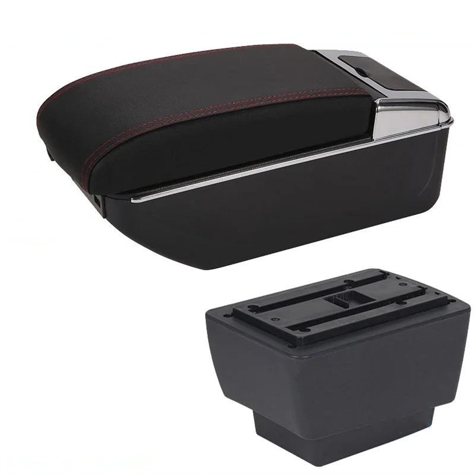 NOHEEU Center Console Armrest Storage Box For Fabia 3 III Combi 2015-2021 Car Interior Parts Modification Accessories(B1 Black red 7USB)