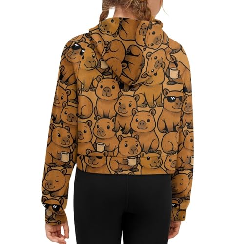 AFPANQZ Half Zip Hooded Sweatshirt for Girls with Pocket Long Sleeve Pullover Tops Kids Lightweight Winter Clothes 5-14 Years2