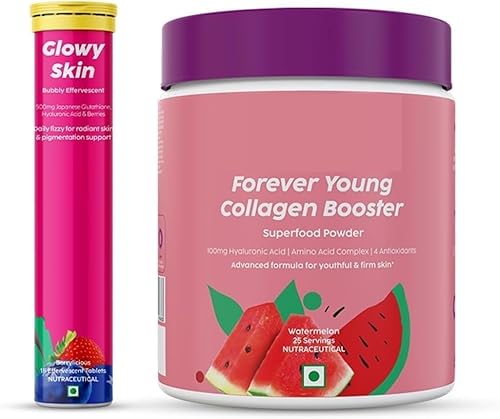 np Beauty Glow Combo Glutathione 15 Effervescent Tablets And Collagen Builder Powder (200G) Combo For Youthful And Glowy Skin