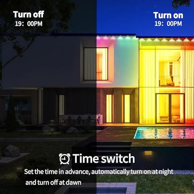 300ft Permanent Outdoor Light,RGB Eaves Lights with App Control Remote,DIY IP67 Waterproof Under Eave Lighting,Outside led Lights for House,Party,Christmas Decorations(2 Rolls 150FT)