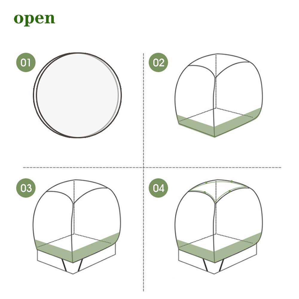 Tente de lit, moustiquaire Anti-moustiques - Tente de Camping Portable King Size à déploiement instantané avec moustiquaire pour Lits Jumeaux, Doubles et Queen - Protection et conf