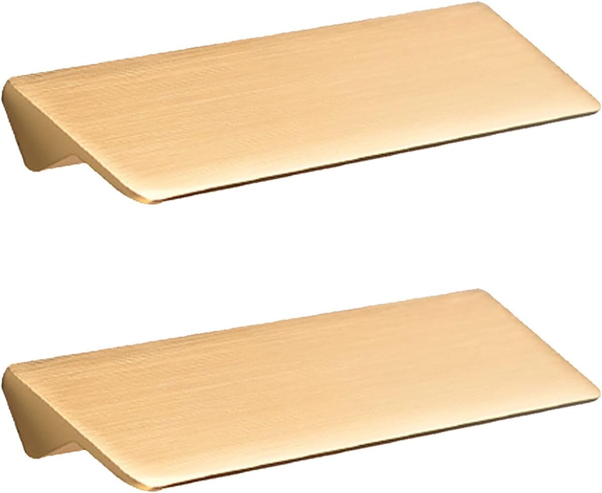 LQZAXSRDR Concealed Drawer Handles, Concealed Cabinet Knobs Drawer Pulls Multicolor Multiple Sizes Screws Home Kitchen(Golden,Hole Distance:128mm)