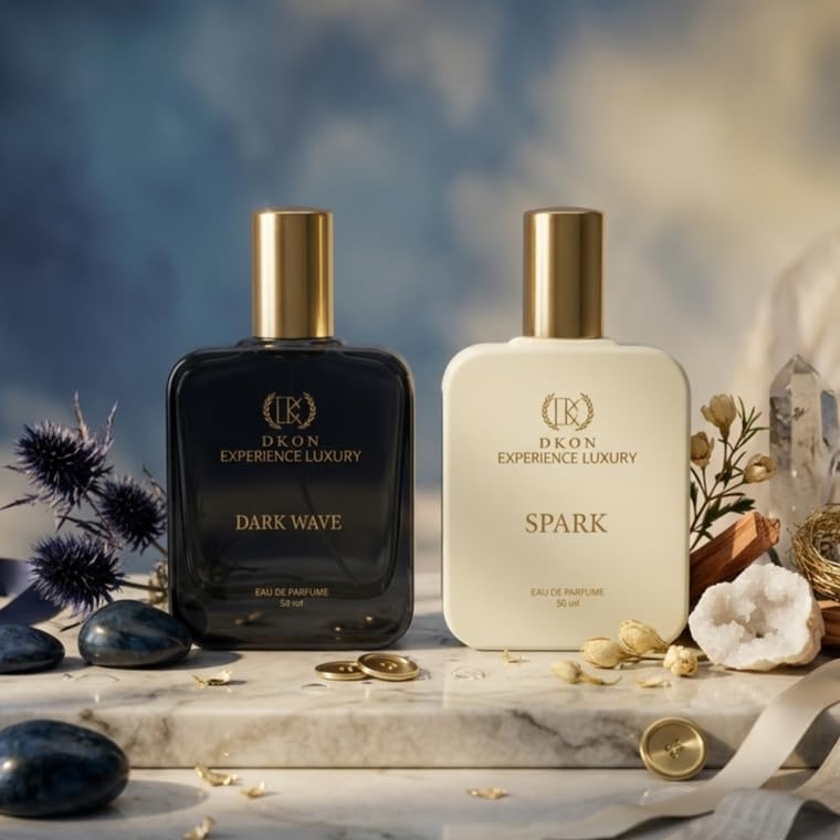 Image of DKON Dark Wave Spark Long Lasting Perfume Combo for Men Women | Premium Luxury Eau De Parfum | Strong Fresh Fragrance | 50ml 50ml Combo | Ideal Gift Set