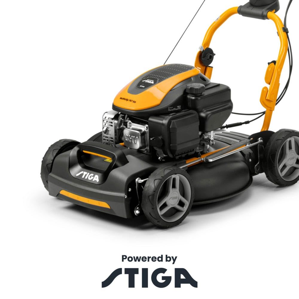 STIGA Multiclip 747 SD Cortacésped Térmico, 139 CC, 45 cm - Mulching Integrado, Manillar Fulcrum - Céspedes