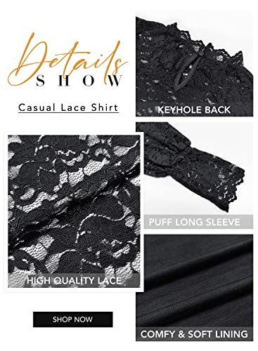 DOROSE Womens Tops and Blouses Dressy Casual Lace Floral Long Sleeve Shirts3