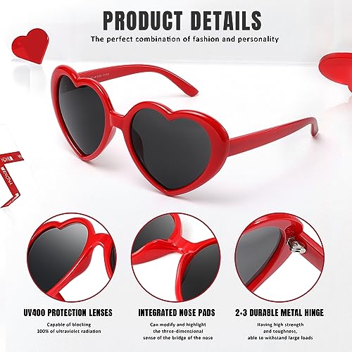 JASPIN Polarized Heart Sunglasses for Women - Trendy Cute Love Shaped glasses Oversized Eyeglasses UV400 Protection3