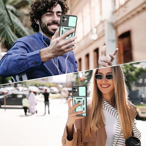 Gritup for Samsung Galaxy A05 Case with Screen Protector[2 Pcs] with Slide Camera Cover, 360°Rotation Ring Kickstand丨 [Military Grade] Heavy Duty Shockproof Protection,Dark Green - image 7