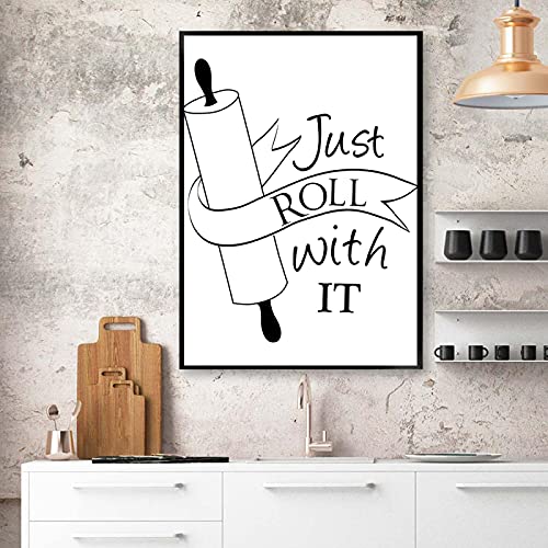 Affiche et impression toile peinture mur art cuisine salon noir blanc 50x70