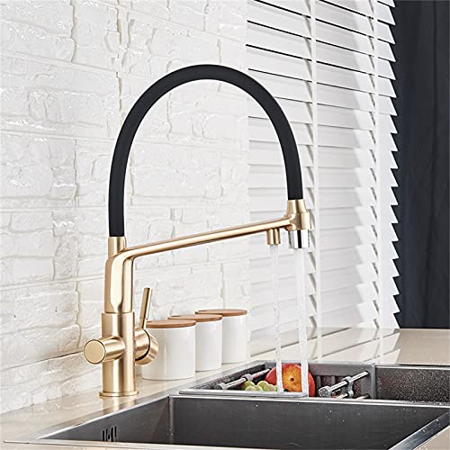 Filtre de robinets d'eau pure orientable mitigeur cuisine chrome or - 3