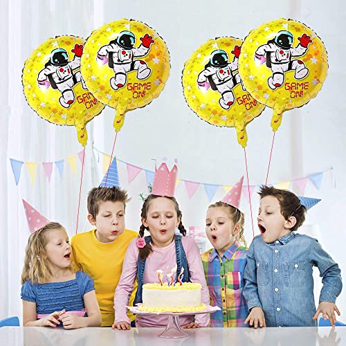 Image of AMFIN (Pack of 7) Theme Birthday Balloons /Happy Birthday foil Balloon /Game On Balloons /Game on Birthday Party Theme /Game Theme Kids Party Decoration