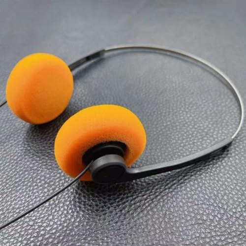 Retro Over-Ear Headphone,Vintage Feelings Underwire Headphone,Retro Lightweight Earphones,Hi-Fi Stereo Earphone Headset,Walkman Headphone,for Most Mobile Phones Playback Pevices Headphones (Orange) - Image 4