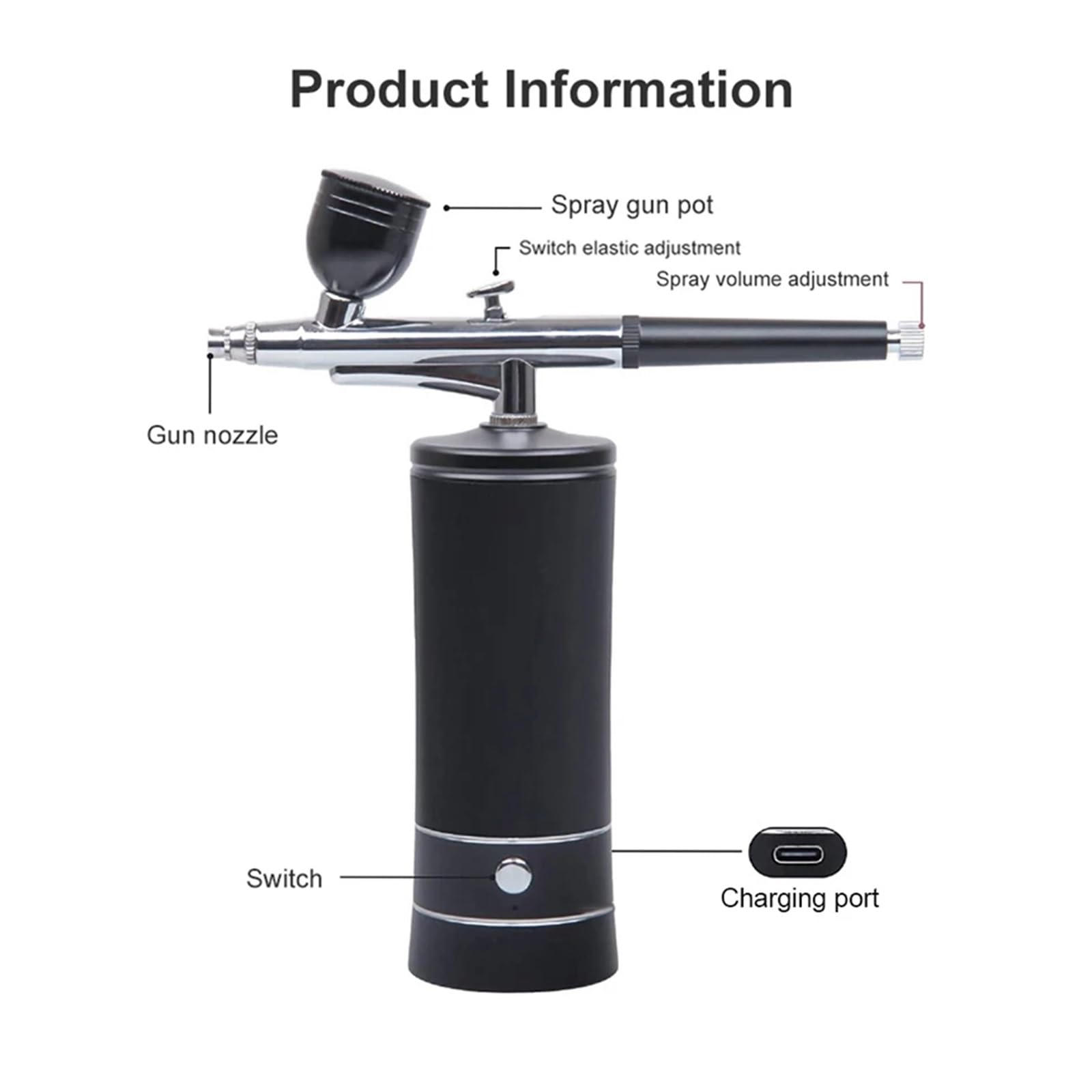 Ręczny pistolet natryskowy Nano Hydration, atomizer tlenowy wysokociśnieniowy do esencji twarzy,Wysoka wydajność(Pink)
