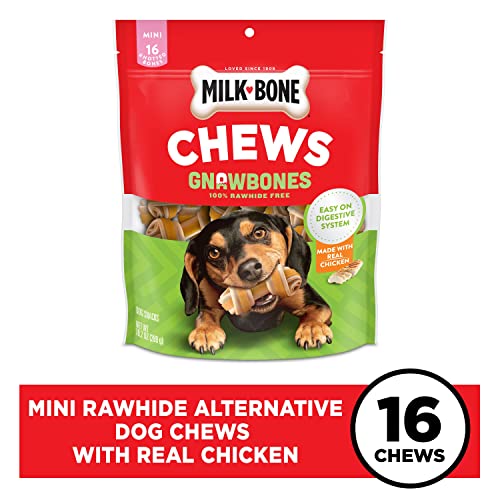 Milk-Bone Gnaw Bones Rawhide Free Dog Chew Treats, Chicken, 16 Mini Knotted Bones #TOP2