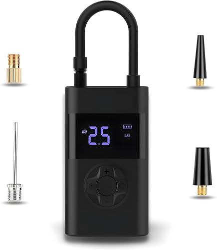 Miniatura 1 de K  Compresor de aire portátil para inflado de neumáticos  Inflado rápido y confiable con 150 PSI  Bomba de aire eléctrica con manómetro digital