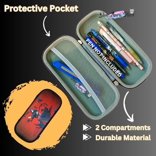 Image of Funfob Polyester Anime Pencil Box For School College For Pen Pencil Or Other Stationery Products Pencil Pouch | Akatsuki Hard, Multicolor