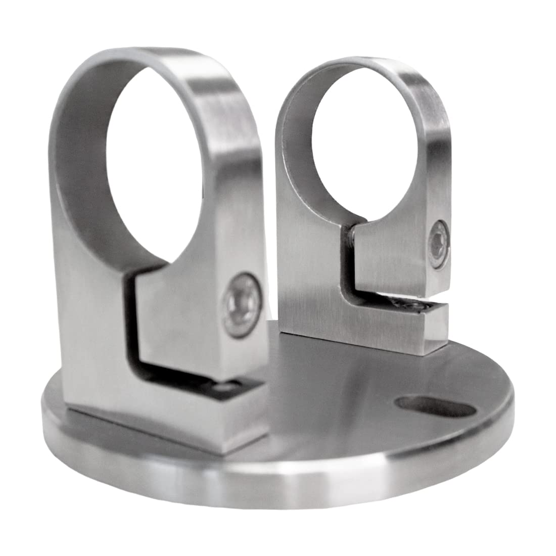 PRIOstahl Anclaje de pared de acero inoxidable V2A, soporte para postes, 42,4 mm, soporte para barandillas, soporte de pared, resistente a la corrosión, para exterior e interior
