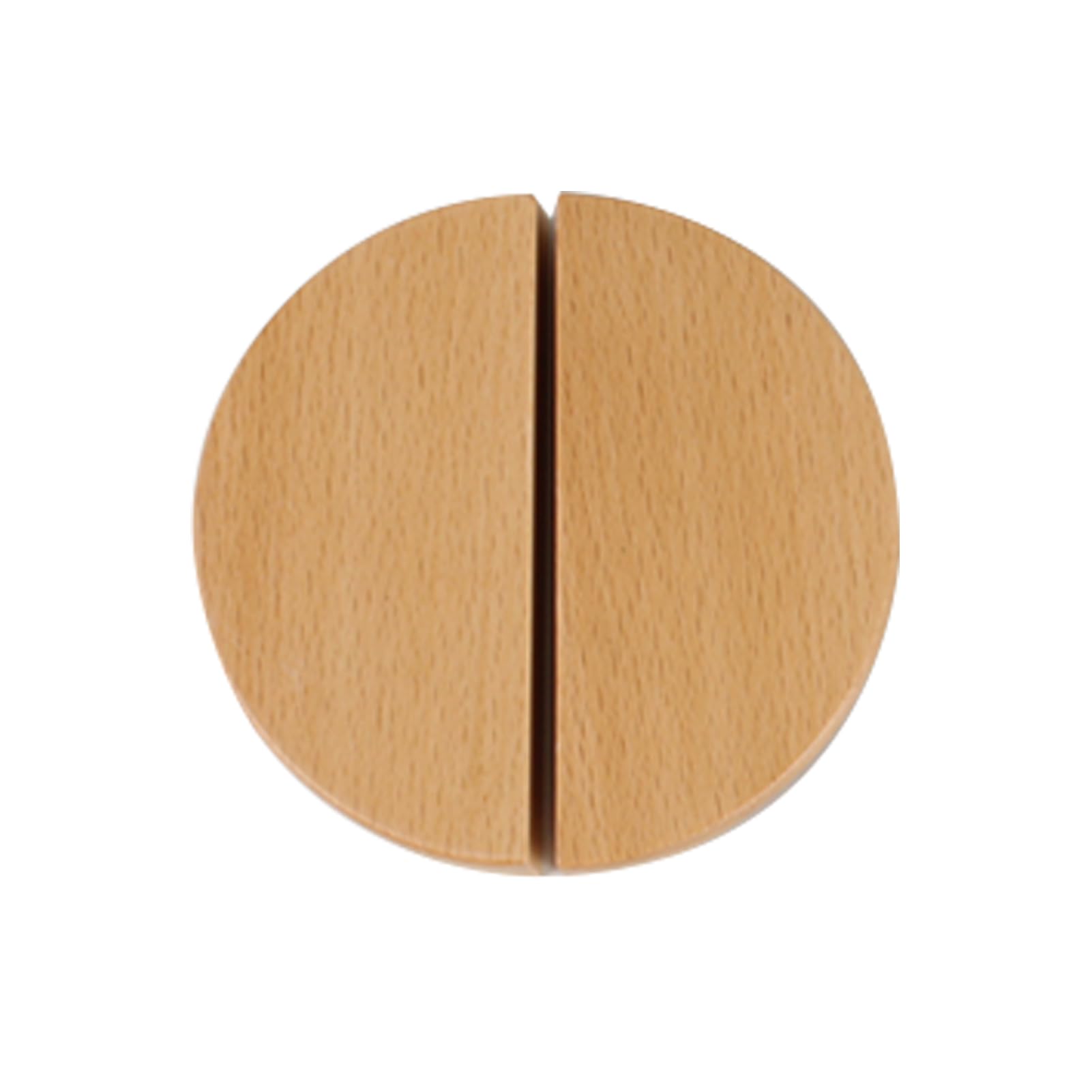 Dswzlqdxb Beechwood 2 Pieces Wooden Handle,Drawer Pulls Half Circle,Cabinet Knobs Decorative Semi Circle,Door Knobs Cupboard Handle Door Levers For Wardrobe,Book Cabinet,Hole Distance 64Mm (Beechwood)