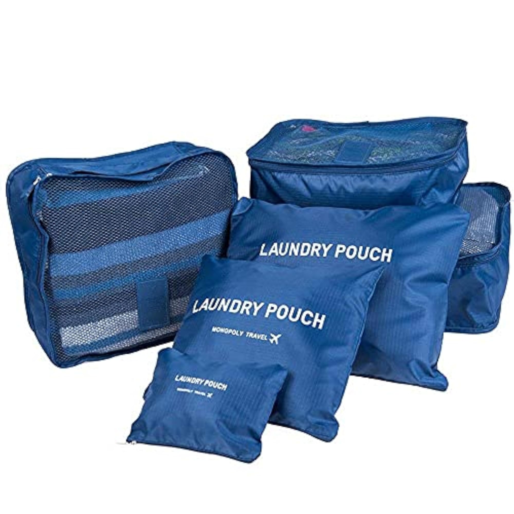 6 in 1 Polyester Travel Bag Packing Cubes Set for Organizing