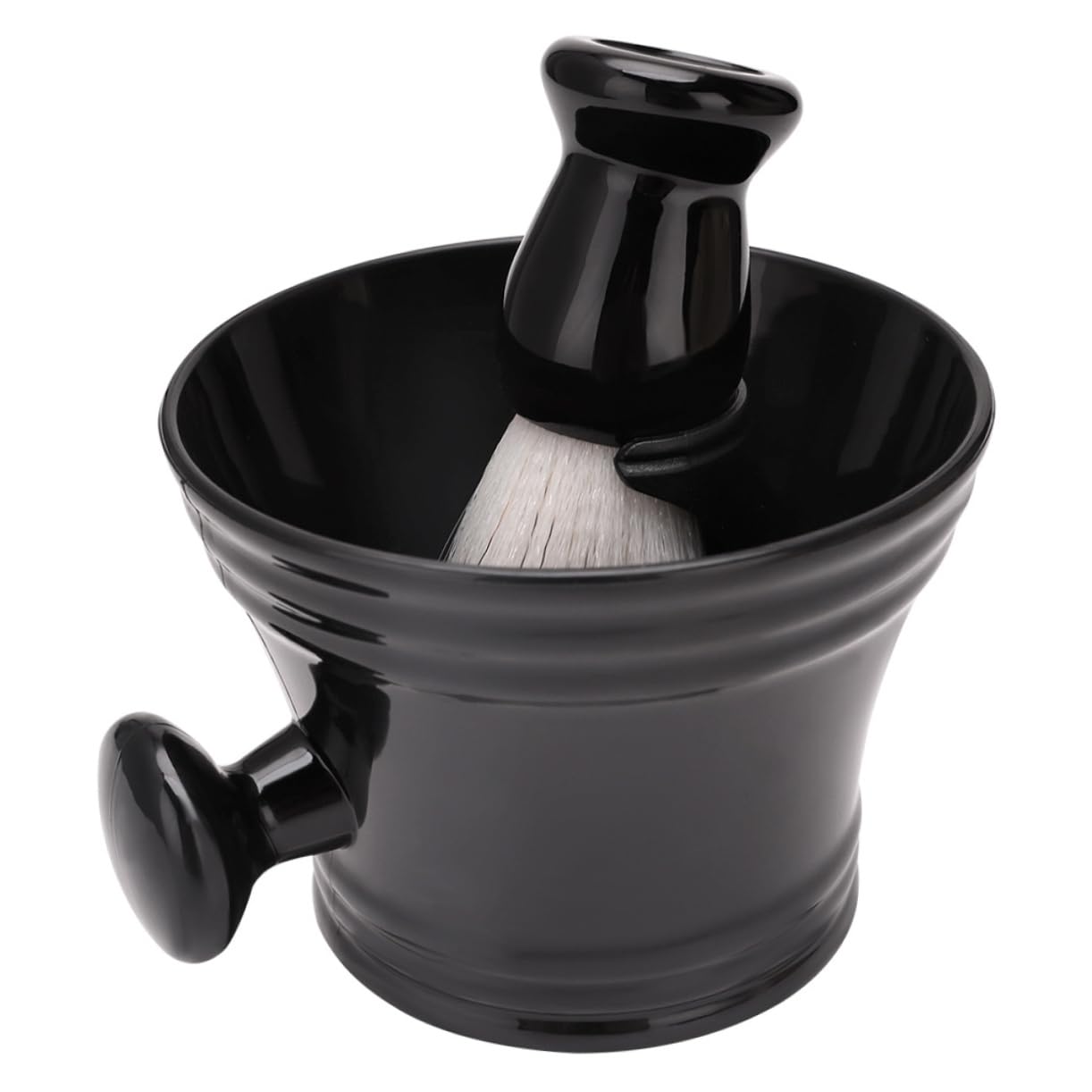 3 Ensembles ensemble de brosse à barbe trousse kit de rasage moussant blaireau homme synthétique Brosse et bol à raser blaireau et bol kit blaireau pour homme barbe de cochon Noir