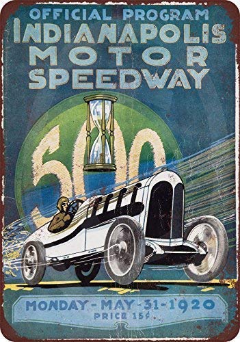 Tin speaking New Tin Sign Aluminum Retro 1920 Indianapolis Motor Speedway Indy 500 Metal Sign 8x12 Inch Iron Painting Designable Customization