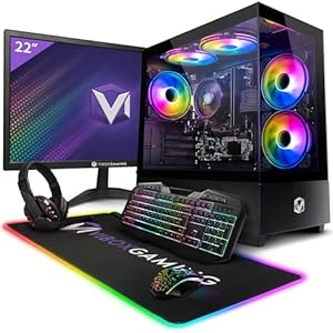 Vibox I-96 Gaming PC – 22 Zoll Set Komplett – Quad Core AMD Ryzen 3200G 4GHz – Radeon Vega 8-8GB RAM – 480GB SSD – Linux OS – WiFi