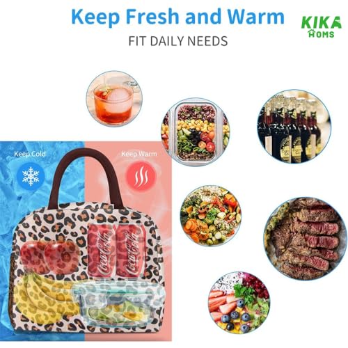 Image of KIKA HOMS Insulated Lunch Bag for Office Women, Girls, and Kids, Large Capacity with Multi-Compartments, Waterproof and Leak-Proof, Floral Print