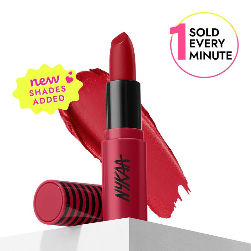 Image of Nykaa So Creme! Creamy Matte Lipstick, Red Moment, 4.2g