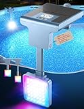 LightHacker Solar Pool Lights for Metal Frame Above Ground Pool, Upgraded Solar Lights w/LCD Pool...