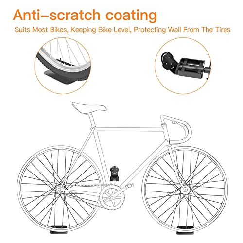 Bike Wall Mount - Horizontal Indoor Storage Bike Rack For Garage Or Home, Heavy Duty Bicycle Hold Hooks For Road, Mountain Or Hybrid Bikes #TOP3