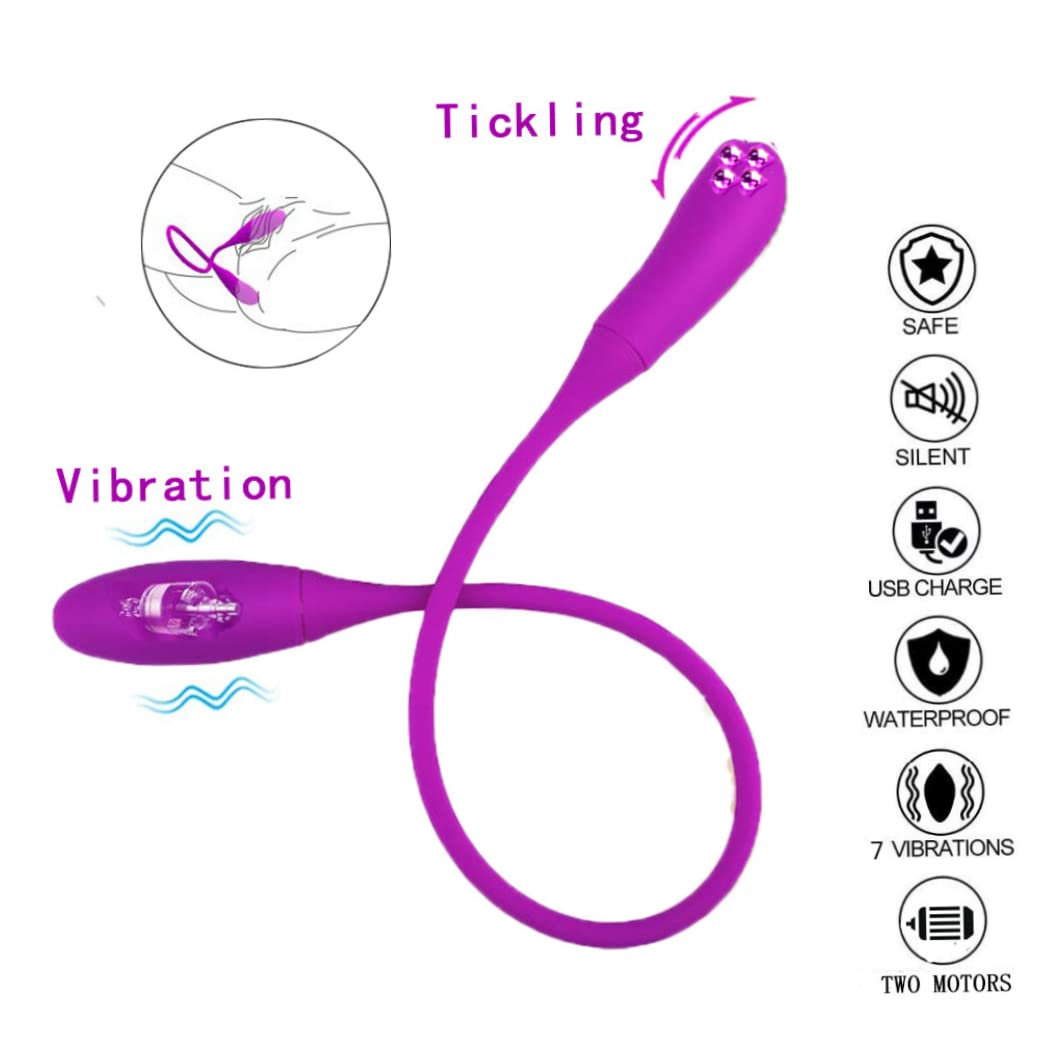 Consolador doble, vibrador de parejas 7 modos consolador doble de consolador impermeable consolador doble para parejas clítoris, vibrador de silicona, vibrador de parejas