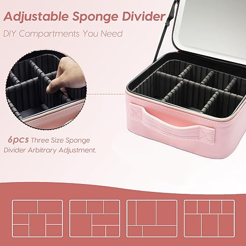 Zhenguiru ZGR-BC-02 Travel Makeup Bag With Led Lighted Mirror 3 Color Scenarios Adjustable Brightness thumb #6